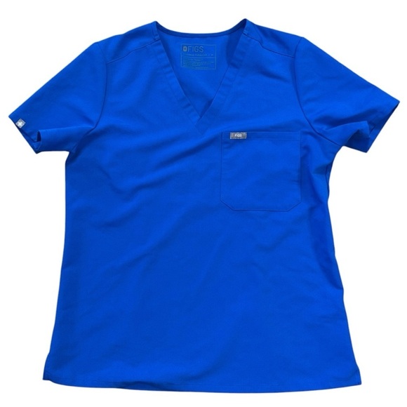 FIGS Cobalt Blue Technical Collection Scrub Top Women’s M  Nurse Doctor Medical - Picture 1 of 11